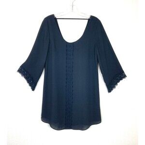 ASTR The Label Low Back Shift Mini Dress Size S Black Lined